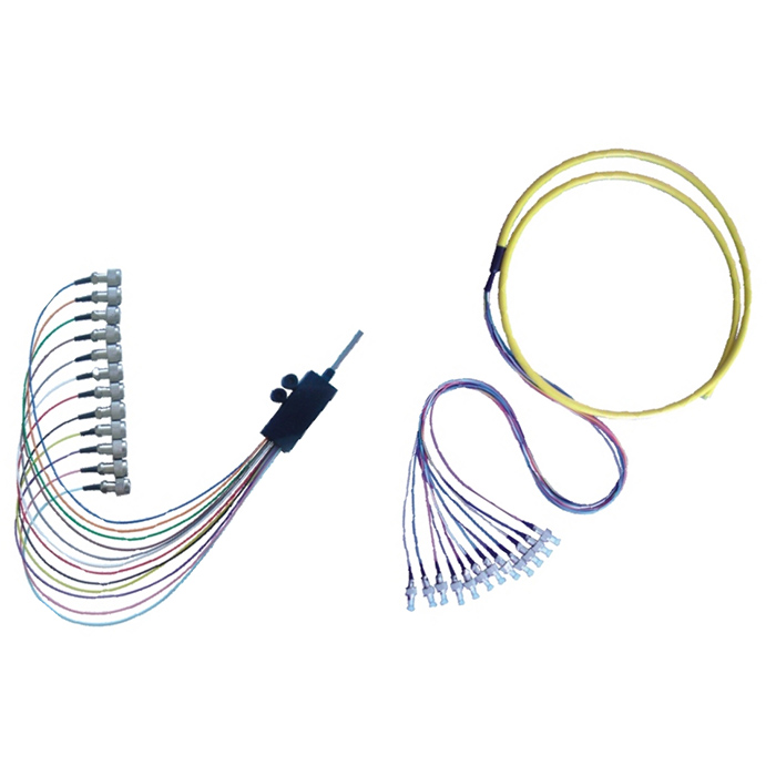 1M 12 Fibers FC/UPC  Singlemode Waterproof Fiber Optic Pigtail - 0.9mm PVC Jacket