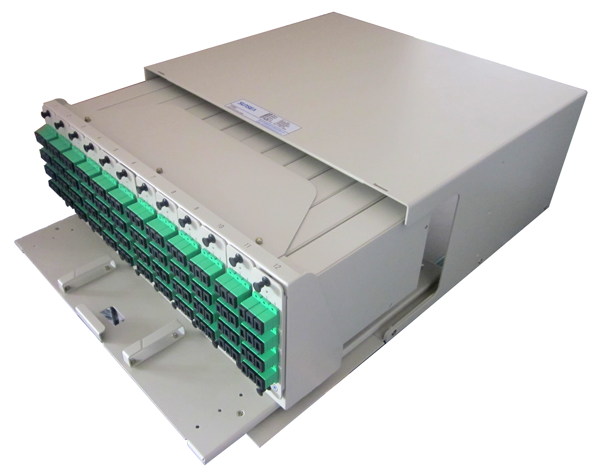 Fiber Optic Sliding type 144 ODF SCAPC Modular type complete with SCAPC adaptor 144pecs only, 5U, with accessories , bared fiber protection tube and cassettes of 24core 6 pecs,19'&21'/ETSI fixing barckets