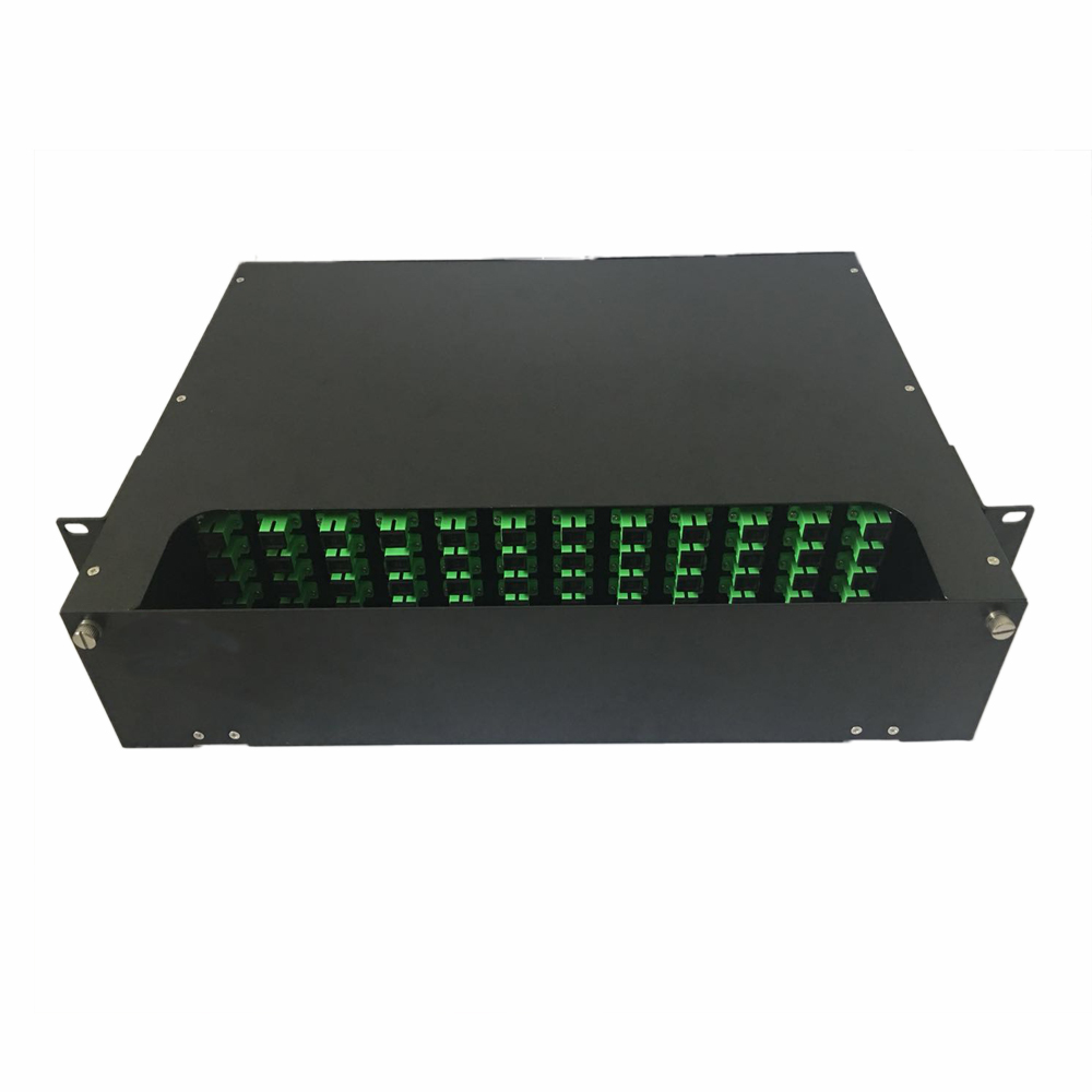 Fiber Optic Patch Panel  36 Fibers SC/APC coupler, 2U, with all accessories (3 pecs SC/APC SM 12 fiber  integrated colored  pigtail /G652,Φ0.9,1.5m, 36 pecs SC/APC simplex  adaptor, Spiral tubes, heat shrinks and cassettes of 12core 3 pcs)