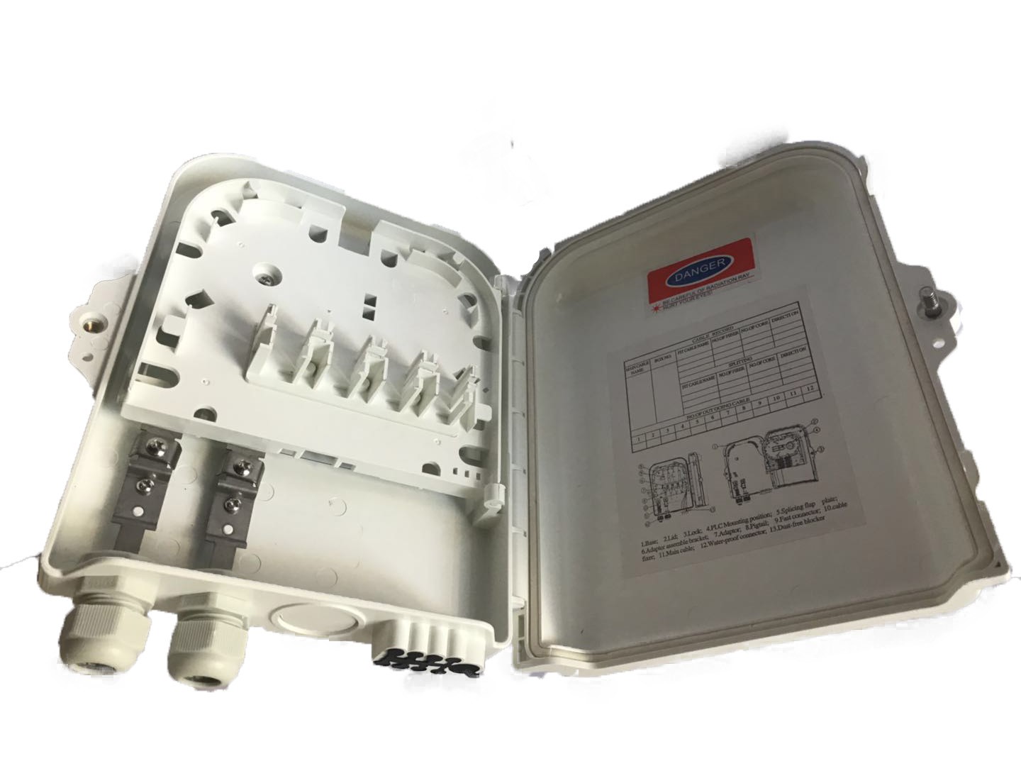 Fiber optic termination box SC SX SM 8 Ports