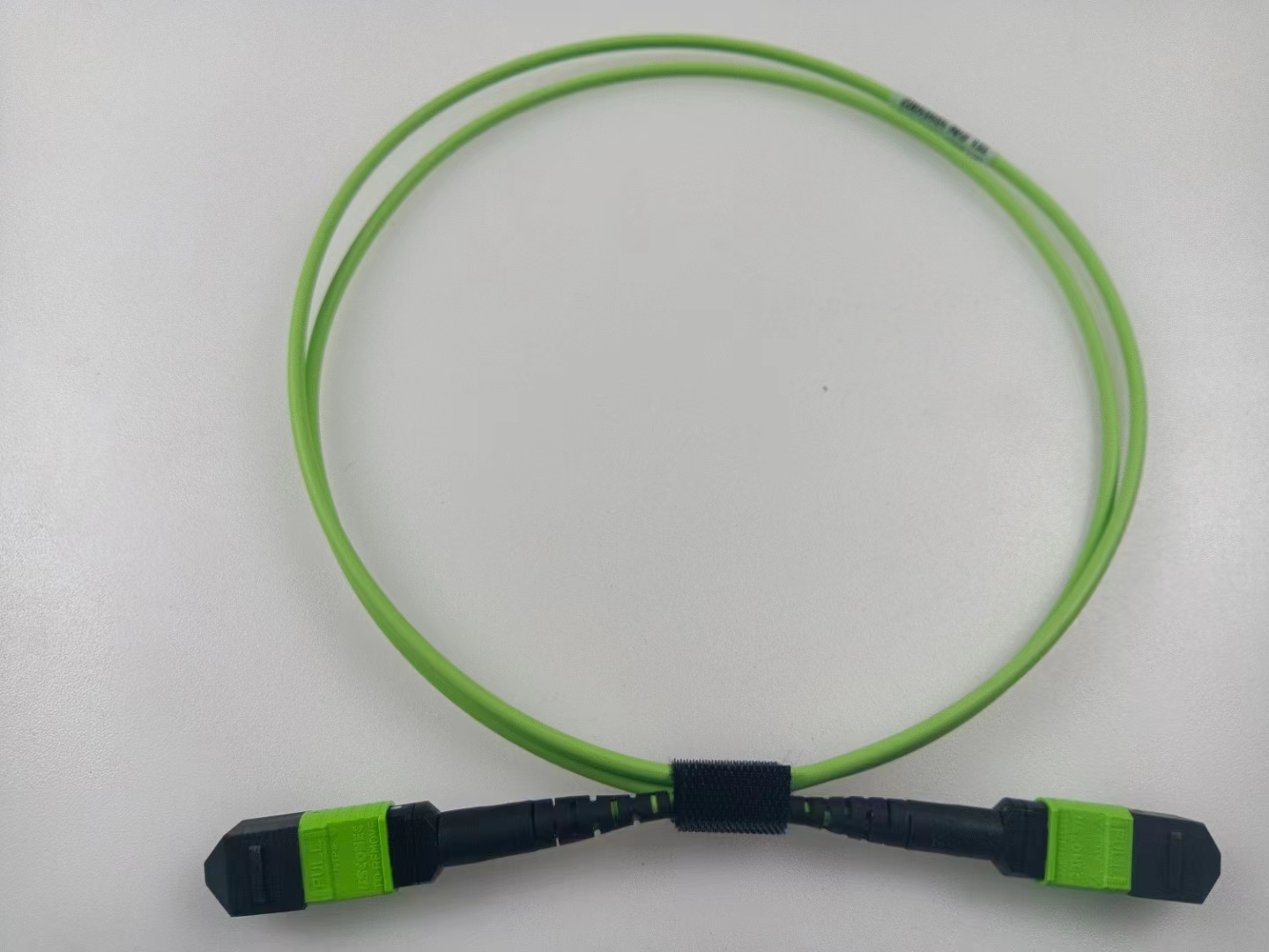 MPO OM5 2 MPO/PC 12 (FEMALE ) to 2 MPO/PC 12 (FEMALE), Fiber Trunk Cable ,24-Fiber, Type B, Key Up/Key Up, DUPLEX, Multi-mode, Lime green