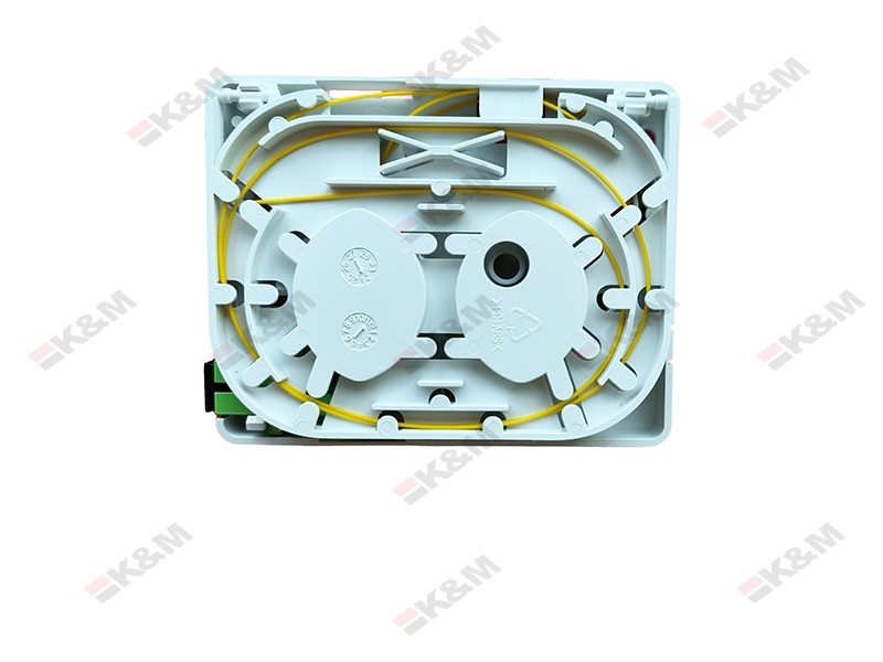 White fiber optic rosette 2 core for SC APC simplex adapters