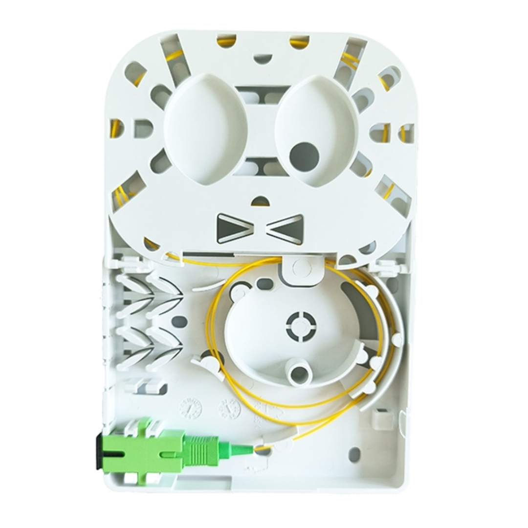 White fiber optic rosette 2 core for SC APC simplex adapters