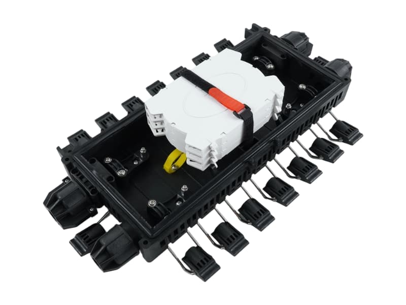 144 Core Inline Fiber Optic Splice Closure with Mechanical Seal
