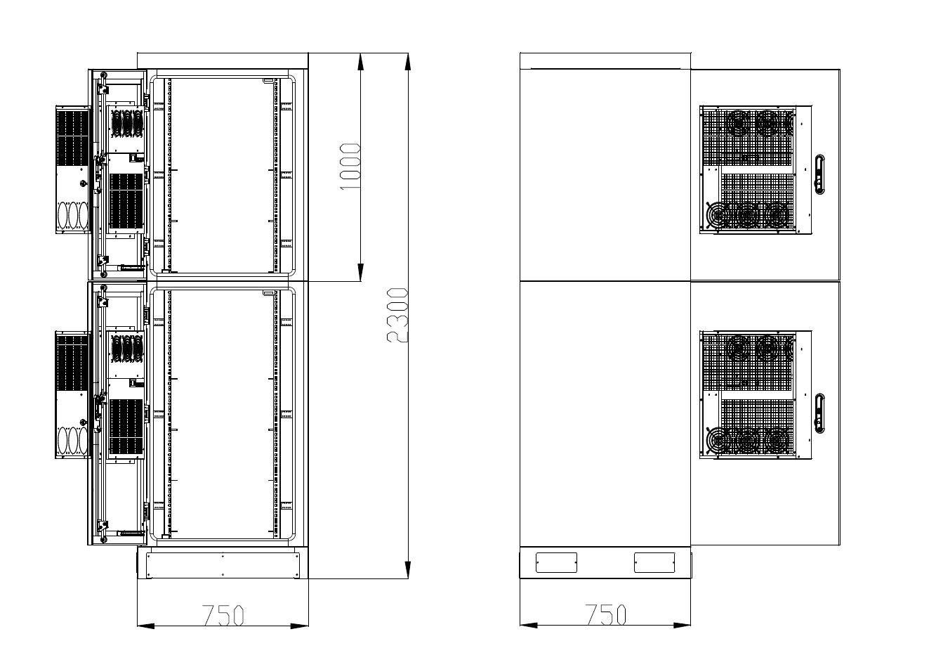 2300mm Stacked Cabinet Dimensions